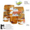 Custom Orange White 3D Pattern Palm Trees And Clouds Authentic Basketball Shorts - Image 2
