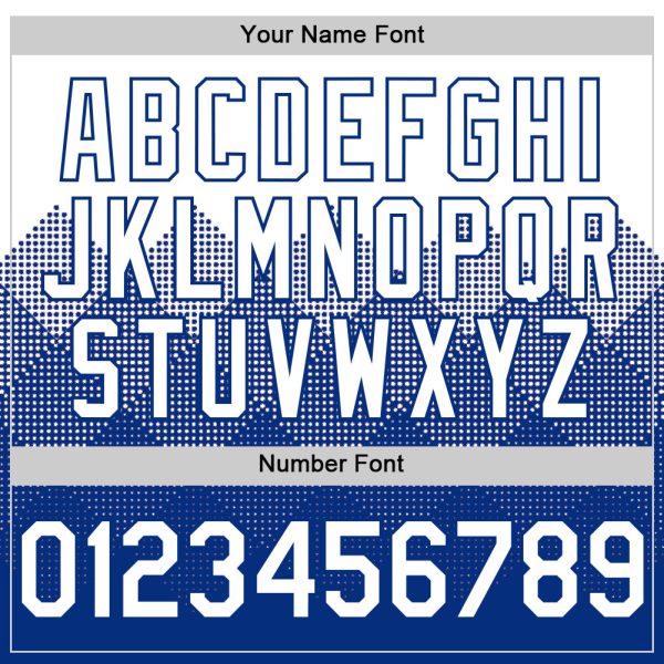 Custom White Royal 3D Pattern Design Gradient Square Shapes Authentic Baseball Jersey - Image 5