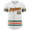 Custom White Kelly Green-Orange Line Authentic Baseball Jersey - Image 2