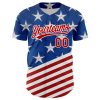 Custom Royal Red-White 3D American Flag Patriotic Authentic Baseball Jersey - Image 2