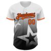 Custom White Orange-Black 3D Pattern Design Gradient Style Twinkle Star Authentic Baseball Jersey - Image 2