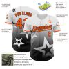 Custom White Orange-Black 3D Pattern Design Gradient Style Twinkle Star Authentic Baseball Jersey - Image 3