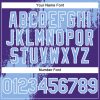 Custom Light Blue Purple-White 3D Pattern Design Abstract Brush Stroke Authentic Baseball Jersey - Image 5