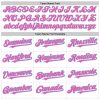 Custom White Pink-Light Blue 3 Colors Arm Shapes Authentic Baseball Jersey - Image 5
