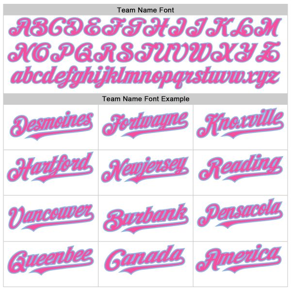 Custom White Pink-Light Blue 3 Colors Arm Shapes Authentic Baseball Jersey - Image 5