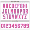 Custom White Pink-Light Blue 3 Colors Arm Shapes Authentic Baseball Jersey - Image 6
