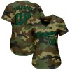 Custom Camo Kelly Green-Black Authentic Salute To Service Baseball Jersey - Image 2