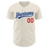 Custom Cream Red-Royal Authentic Baseball Jersey - Image 2