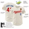 Custom Cream Red-Royal Authentic Baseball Jersey - Image 3