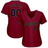 Custom Crimson Navy-Old Gold Authentic Baseball Jersey - Image 2