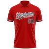 Custom Red Steel Gray-White Performance Vapor Golf Polo Shirt - Image 2