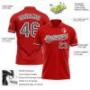 Custom Red Steel Gray-White Performance Vapor Golf Polo Shirt - Image 3