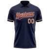 Custom Navy City Cream-Crimson Performance Vapor Golf Polo Shirt - Image 2