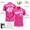 Custom Pink White Performance Vapor Golf Polo Shirt - Image 3