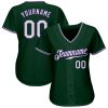 Custom Green White-Purple Authentic Baseball Jersey - Image 2