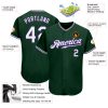 Custom Green White-Purple Authentic Baseball Jersey - Image 3