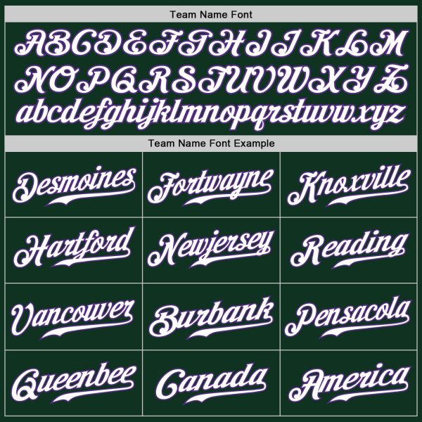 Custom Green White-Purple Authentic Baseball Jersey - Image 4
