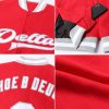Custom Red White-Gray Bomber Full-Snap Varsity Letterman Jacket - Image 2