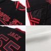Custom White Royal Pinstripe Royal-Red Bomber Full-Snap Varsity Letterman Jacket - Image 2