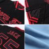 Custom Light Blue Gold-Black Bomber Full-Snap Varsity Letterman Two Tone Jacket - Image 2