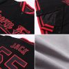 Custom Gray Red-Kelly Green Bomber Full-Snap Varsity Letterman Two Tone Jacket - Image 2