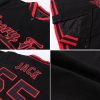 Custom White Black Check Board 3D Pattern Design Bomber Full-Snap Varsity Letterman Jacket - Image 4