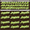 Custom Brown Neon Green-White Bomber Full-Snap Varsity Letterman Hoodie Jacket - Image 4