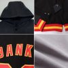 Custom Gray Light Blue-White Bomber Full-Snap Varsity Letterman Hoodie Jacket - Image 2