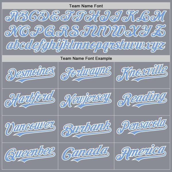 Custom Gray Light Blue-White Bomber Full-Snap Varsity Letterman Hoodie Jacket - Image 4