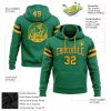 Custom Stitched Kelly Green Gold-White Football Pullover Sweatshirt Hoodie - Image 2