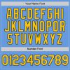 Custom Light Blue Yellow-Navy Mesh Authentic Throwback Baseball Jersey - Image 5