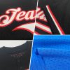 Custom Light Blue Orange-Black Mesh Authentic Throwback Baseball Jersey - Image 2