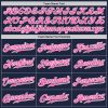 Custom Navy White Pinstripe Pink-White Authentic Baseball Jersey - Image 5