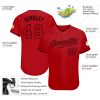 Custom Red Red-Black Authentic Baseball Jersey - Image 3