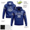 Custom Stitched Royal Gray-Navy Football Pullover Sweatshirt Hoodie - Image 2