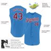 Custom Powder Blue Crimson-White Authentic Sleeveless Baseball Jersey - Image 2