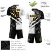 Custom Graffiti Pattern Black-Gold Scratch Sublimation Soccer Uniform Jersey - Image 3