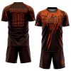 Custom Brown Orange Sublimation Soccer Uniform Jersey - Image 2