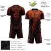 Custom Brown Orange Sublimation Soccer Uniform Jersey - Image 3
