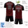 Custom Black Red-White Abstract Geometric Shapes Sublimation Soccer Uniform Jersey - Image 4