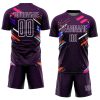 Custom Purple White Lines Sublimation Soccer Uniform Jersey - Image 2