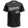 Custom Black White-Neon Green 3D Pattern Two-Button Unisex Softball Jersey - Image 2