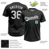 Custom Black White-Neon Green 3D Pattern Two-Button Unisex Softball Jersey - Image 3