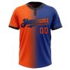 Custom Royal Orange-Black Gradient Fashion Two-Button Unisex Softball Jersey - Image 2