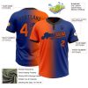 Custom Royal Orange-Black Gradient Fashion Two-Button Unisex Softball Jersey - Image 3