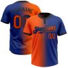 Custom Royal Orange-Black Gradient Fashion Two-Button Unisex Softball Jersey