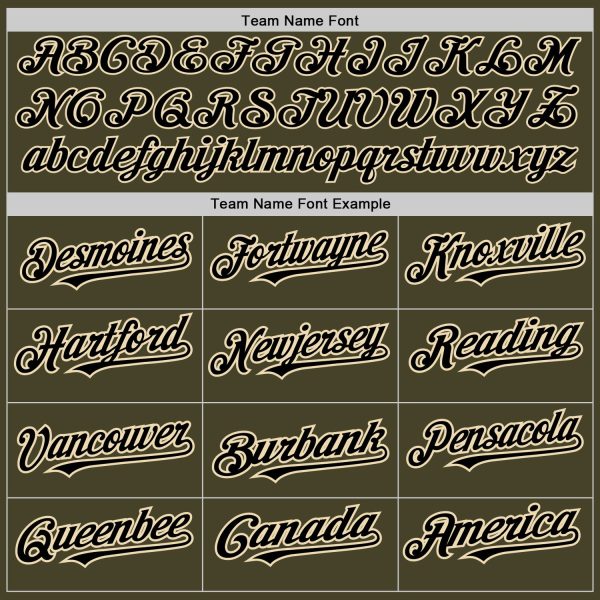 Custom Olive Cream-Black Pinstripe Authentic Split Fashion Salute To Service Baseball Jersey - Image 4