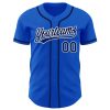Custom Thunder Blue Navy-White Authentic Baseball Jersey - Image 2