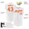 Custom White Orange-Gray Authentic Sleeveless Baseball Jersey - Image 2