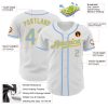 Custom White Light Blue-Yellow Authentic Baseball Jersey - Image 3
